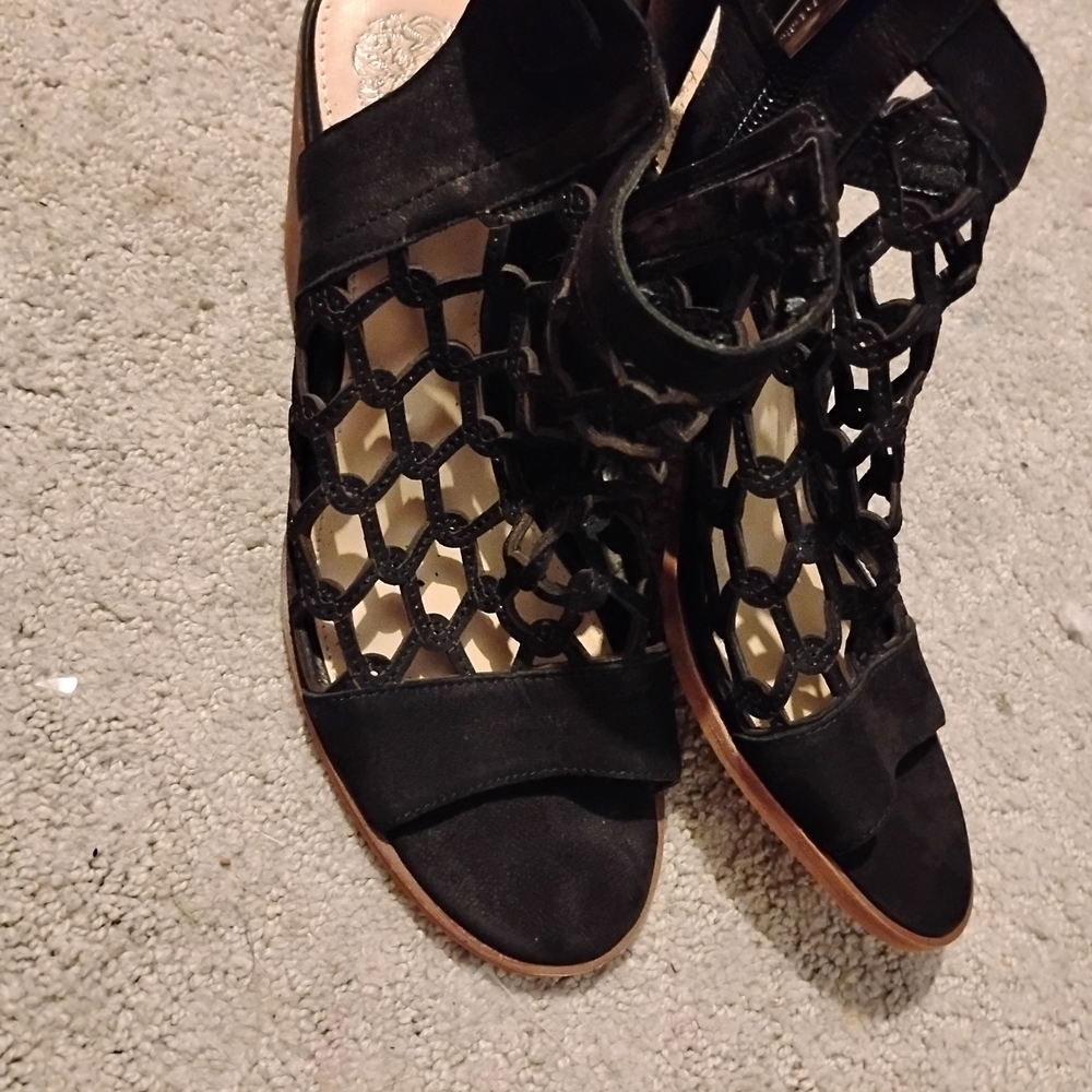 Vince Camuto Black Mesh Sandals